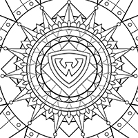 Mandala coloring page with WSU shield logo